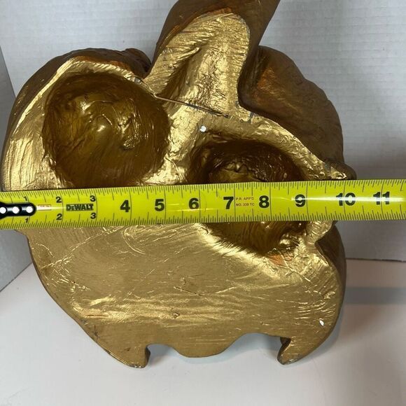 Antique 3D Cherub Angels Plaster Chippy Gold Baroque Heavy Vintage Wall Art - Picture 6 of 8